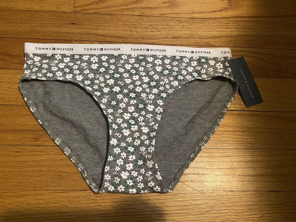TOMMY HILFIGER WOMEN'S Floral Bikini PANTIES with Signature Band - SMALL